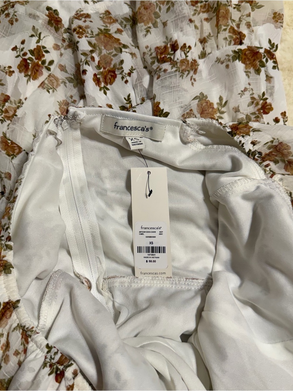 Francesca's Collections White Mini Dress with Floral Print - Picture 4 of 5